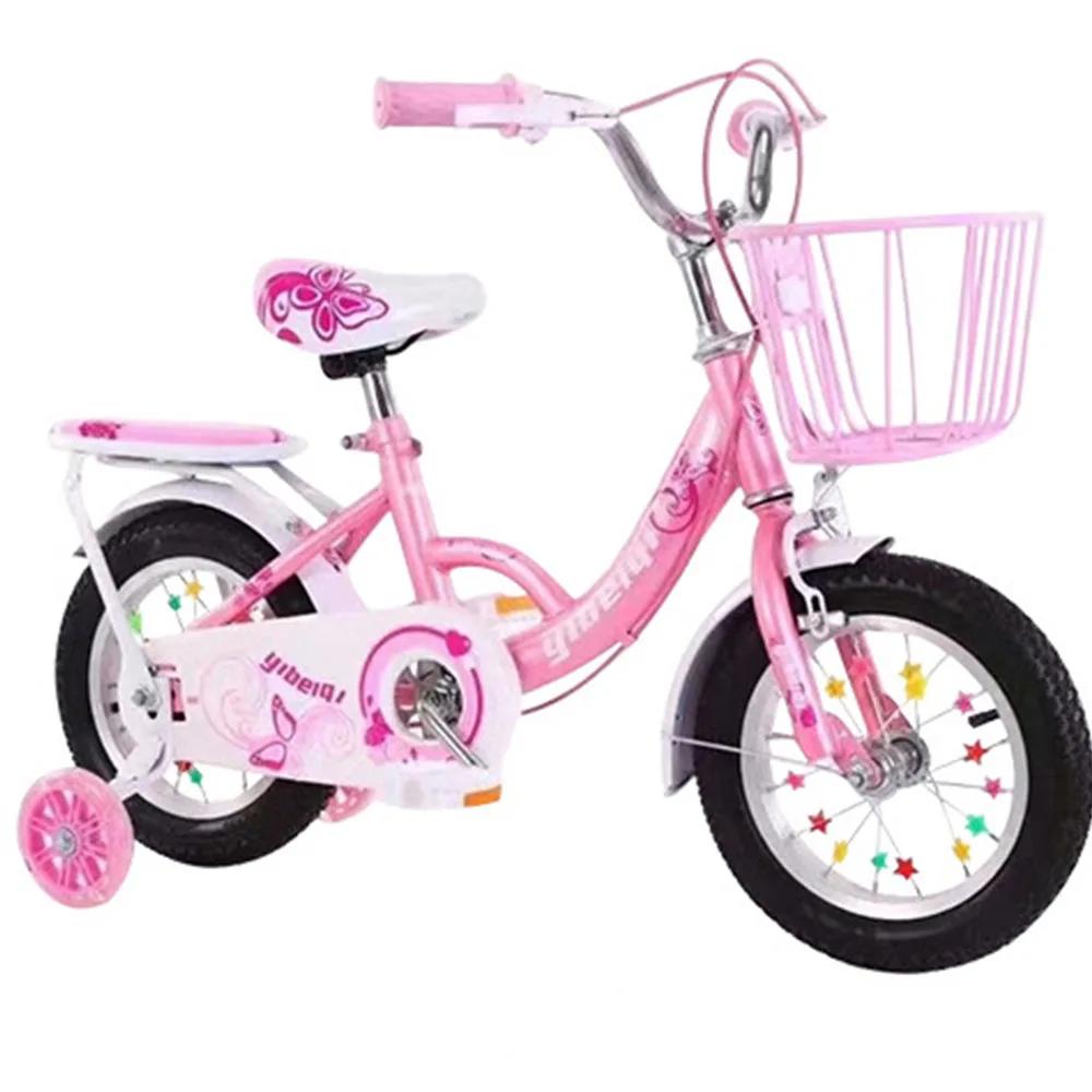 

Детский велосипед принцессы, 14 дюймов, велосипед для девочек, детские велосипеды с рамой из высокоуглеродистой стали и нескользящими шинам...