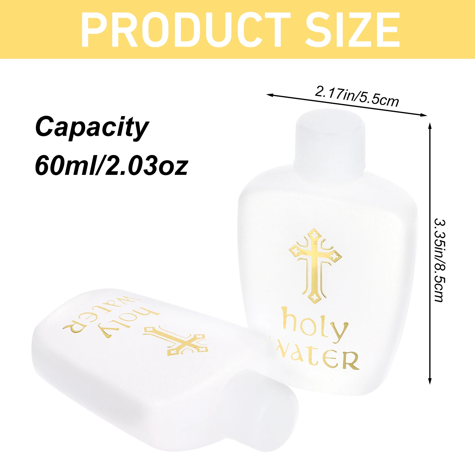 

In Stock Christ Religious Supplies 60ml Easter Cross Holy Water Bottle PE Plastic Bottle New