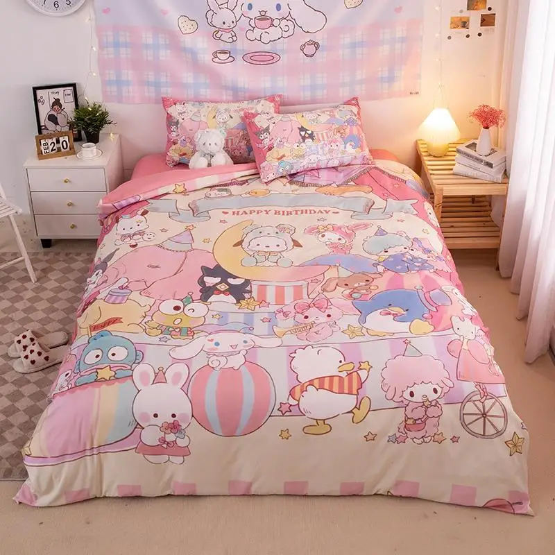 Hello Kitty My Melody Sanrio Kawaii Anime Blanket Bed Cover Cute Cartoon Kuromi 4-Piece Bed Sheet Princess 3-Piece Set Girls Toy
Hello Kitty My Melody Sanrio Kawaii Anime Blanket Bed Cover Cute Cartoon Kuromi 4-Piece Bed Sheet Princess 3-Piece Set Girls Toy
