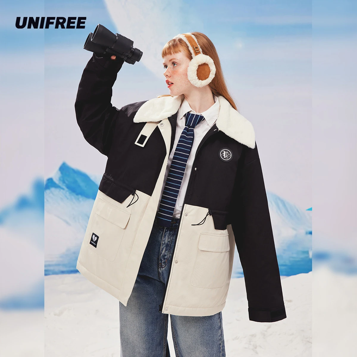 Куртка женская хлопковая в стиле преппи, с лацканами 
Куртка женская хлопковая в стиле преппи, с лацканами