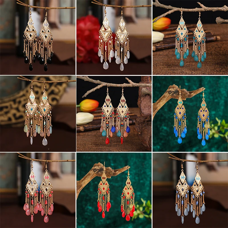 Bohemian Multicolor Acrylic Water Drop Dangle Earrings for Women Vintage Rhombus Drop Glaze Long Ethnic Earring Vacation Jewelry
Bohemian Multicolor Acrylic Water Drop Dangle Earrings for Women Vintage Rhombus Drop Glaze Long Ethnic Earring Vacation Jewelry