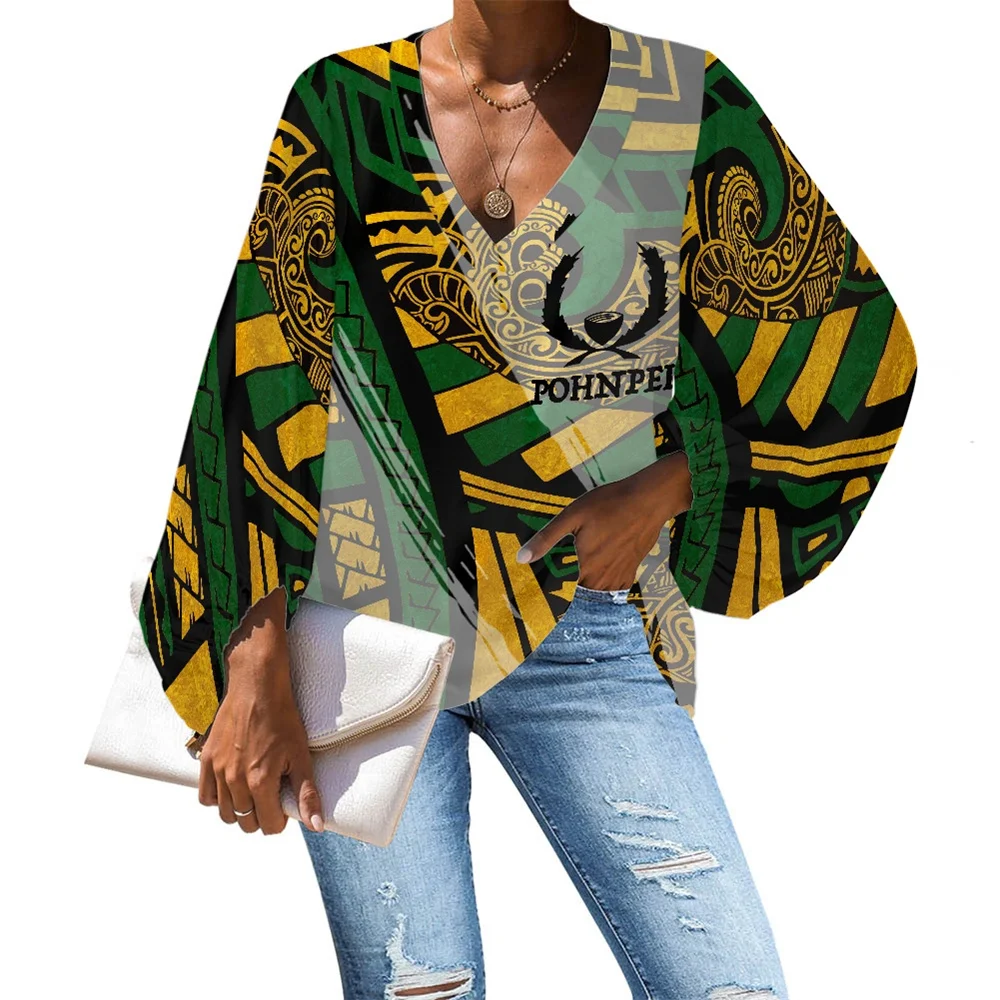 Polynesian Tribal Clothing Pohnpei Logo Green Yellow Print Custom New 2022 Spring Elegant Women Chiffon Blouse Lantern Sleeve
Polynesian Tribal Clothing Pohnpei Logo Green Yellow Print Custom New 2022 Spring Elegant Women Chiffon Blouse Lantern Sleeve
