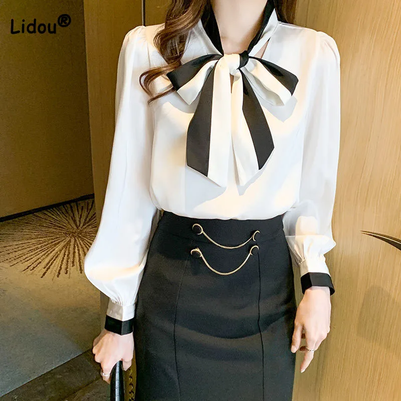 Office Lady Elegant Bow Long Sleeve Shirt Women's Clothing Spring New Fashion Female Scarf Collar Spliced Solid Color Blouse
Office Lady Elegant Bow Long Sleeve Shirt Women's Clothing Spring New Fashion Female Scarf Collar Spliced Solid Color Blouse