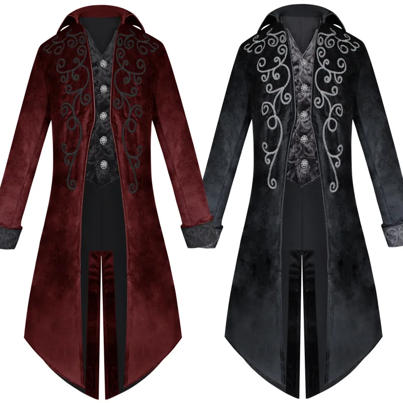Adult Man Retro Medieval Jaket Fashion Long Trench Coat Red Black Punk Prince Cosplay Tuxedo Carnival Party Gown Plus Size 3XL
Adult Man Retro Medieval Jaket Fashion Long Trench Coat Red Black Punk Prince Cosplay Tuxedo Carnival Party Gown Plus Size 3XL