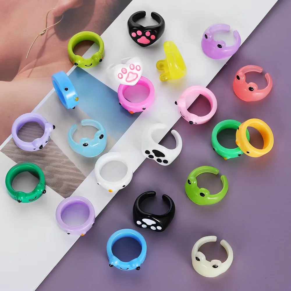 1/5/10 Pcs/Lot New Fashion Personality Cartoon Frog Rings Children Are Cute Geometric Molding Resin Rings Party Birthday Gifts
1/5/10 Pcs/Lot New Fashion Personality Cartoon Frog Rings Children Are Cute Geometric Molding Resin Rings Party Birthday Gifts