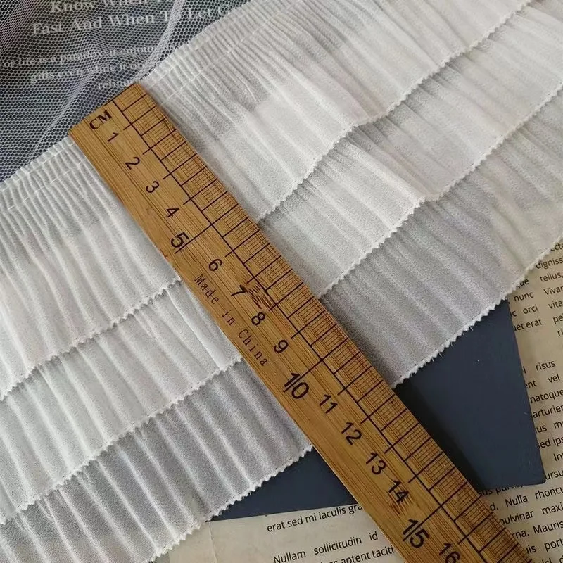 12cm Wide Black And White Elastic Pleated Chiffon Lace Ruffle 3D Ribbon Decoration Women's Wear Curtains Hem Decoration
12cm Wide Black And White Elastic Pleated Chiffon Lace Ruffle 3D Ribbon Decoration Women's Wear Curtains Hem Decoration