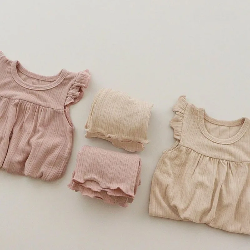 Baby Girls High Quality Flying Sleeve Doll Pajamas Comfortable Solid Frilled Pants Casual Set Children Summer Homewear Suit
Baby Girls High Quality Flying Sleeve Doll Pajamas Comfortable Solid Frilled Pants Casual Set Children Summer Homewear Suit