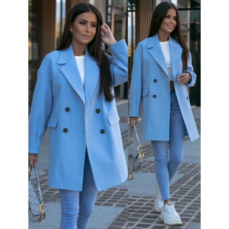 2022 autumn and winter long-sleeved suit collar double-breasted Nizi coat overcoat
2022 autumn and winter long-sleeved suit collar double-breasted Nizi coat overcoat