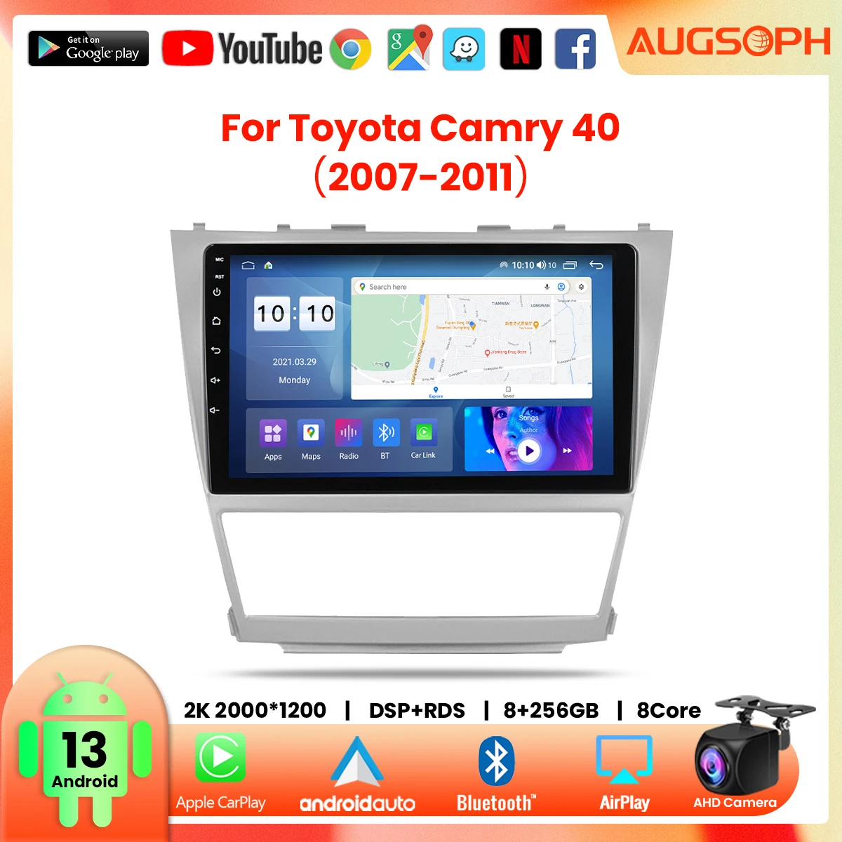 Android 13 Car Radio for Toyota Camry 40 2007-2011, 10inch Multimedia Player with 4G WiFi Carplay & 2Din GPS
Android 13 Car Radio for Toyota Camry 40 2007-2011, 10inch Multimedia Player with 4G WiFi Carplay & 2Din GPS