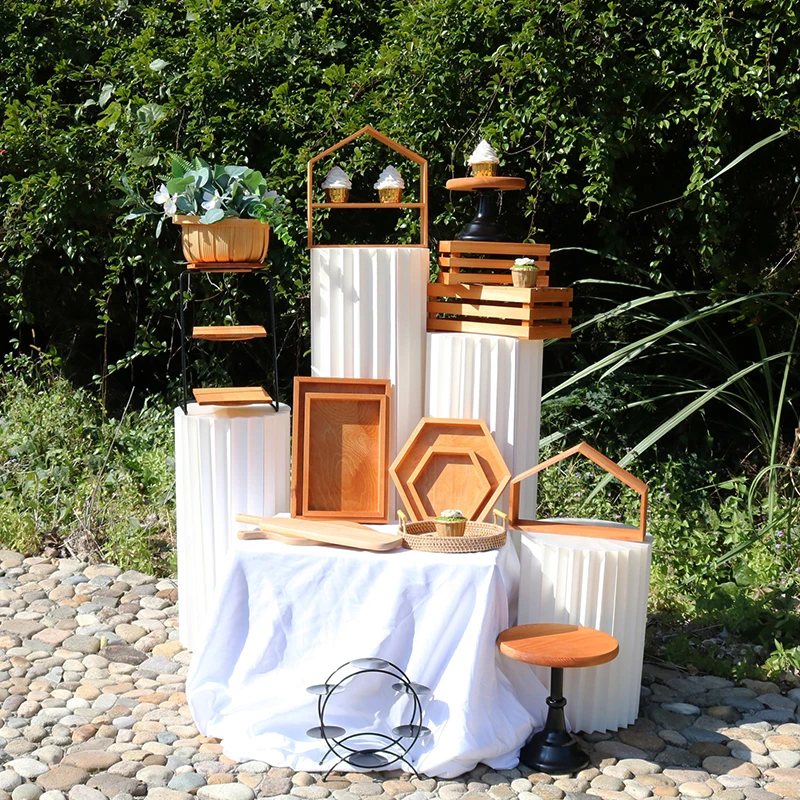 Outdoor Wedding Dessert Table Decoraion Wooden Cake Stands Sets Birthday Baby Shower Opening Party Food Fondat Donuts Display
Outdoor Wedding Dessert Table Decoraion Wooden Cake Stands Sets Birthday Baby Shower Opening Party Food Fondat Donuts Display