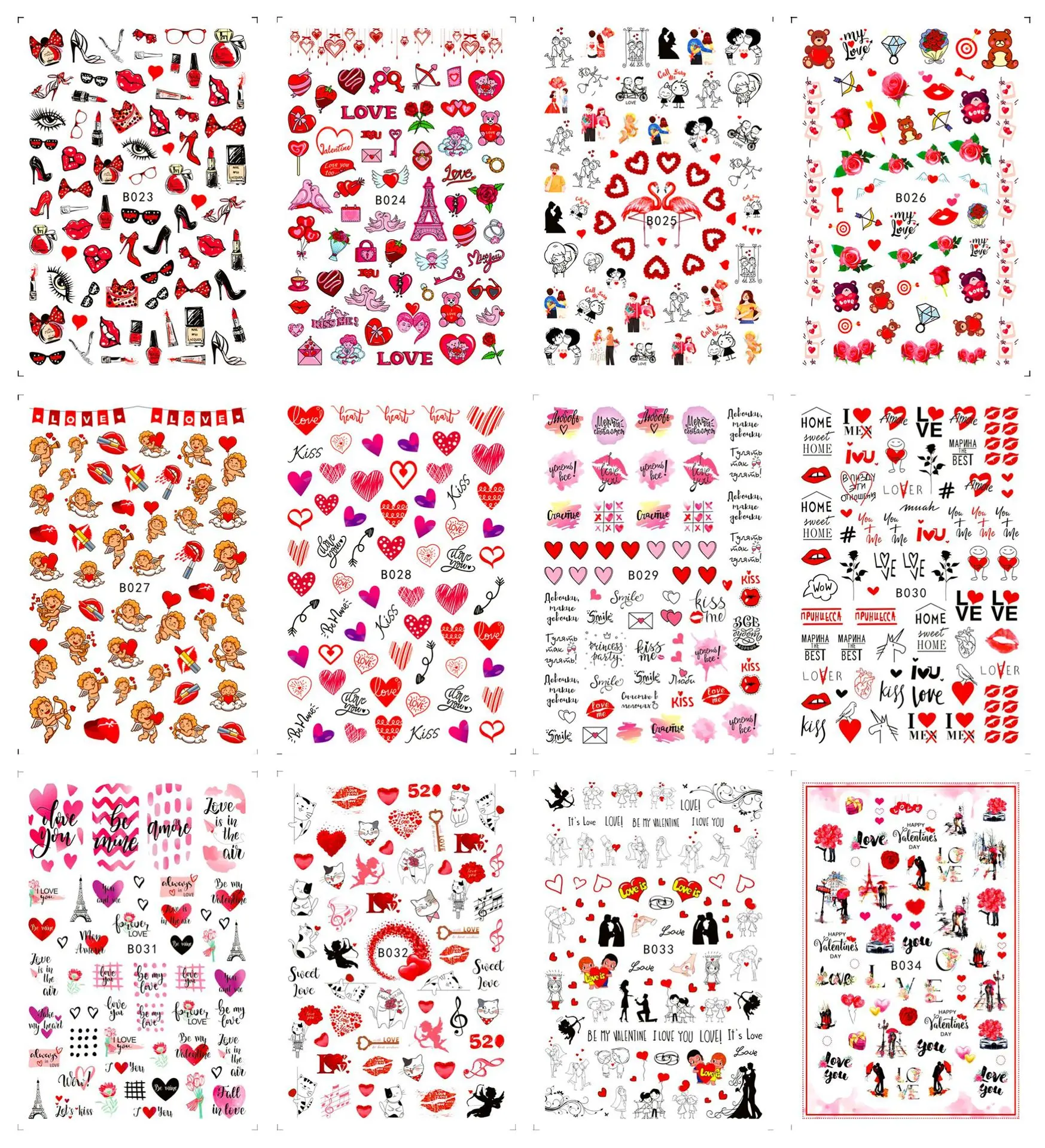 Heart Love Nail Sticker Slider 12PCS/Set Heart Love Nail Decal Sticker Valentine Day Bear Love You Kiss 3D Nail Sticker Decal
Heart Love Nail Sticker Slider 12PCS/Set Heart Love Nail Decal Sticker Valentine Day Bear Love You Kiss 3D Nail Sticker Decal