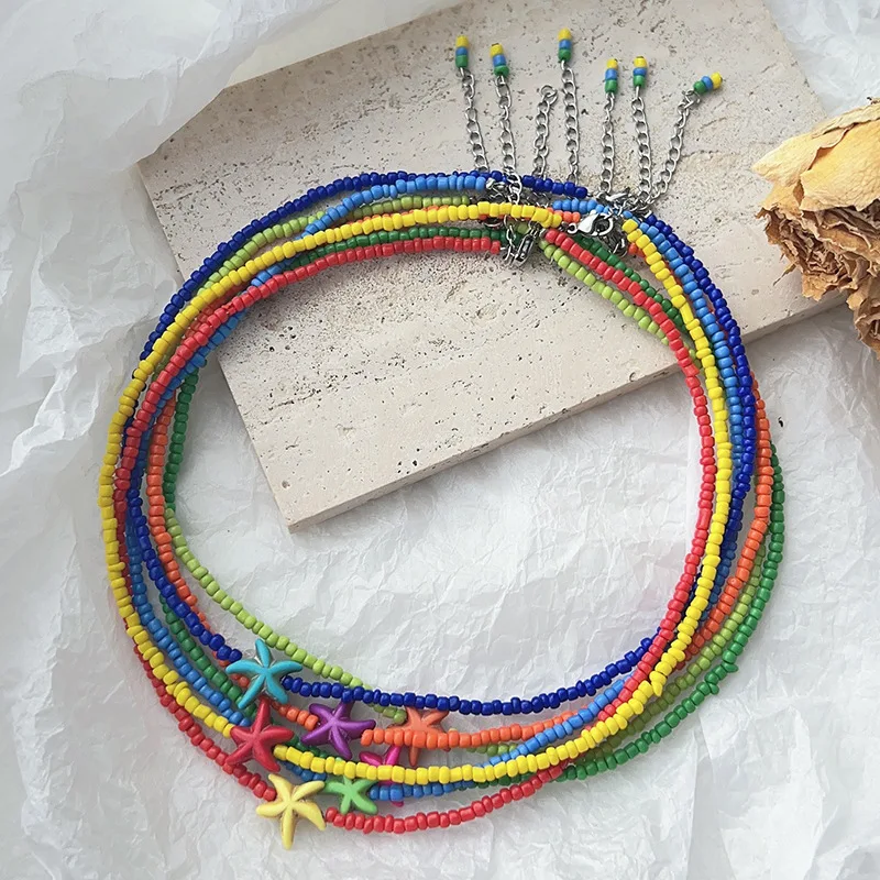 Bohemian Beach Rice Bead Starfish Necklaces for Women Fashion Multicolor Handmade Choker Necklaces Party Vacation Jewelry Gift
Bohemian Beach Rice Bead Starfish Necklaces for Women Fashion Multicolor Handmade Choker Necklaces Party Vacation Jewelry Gift