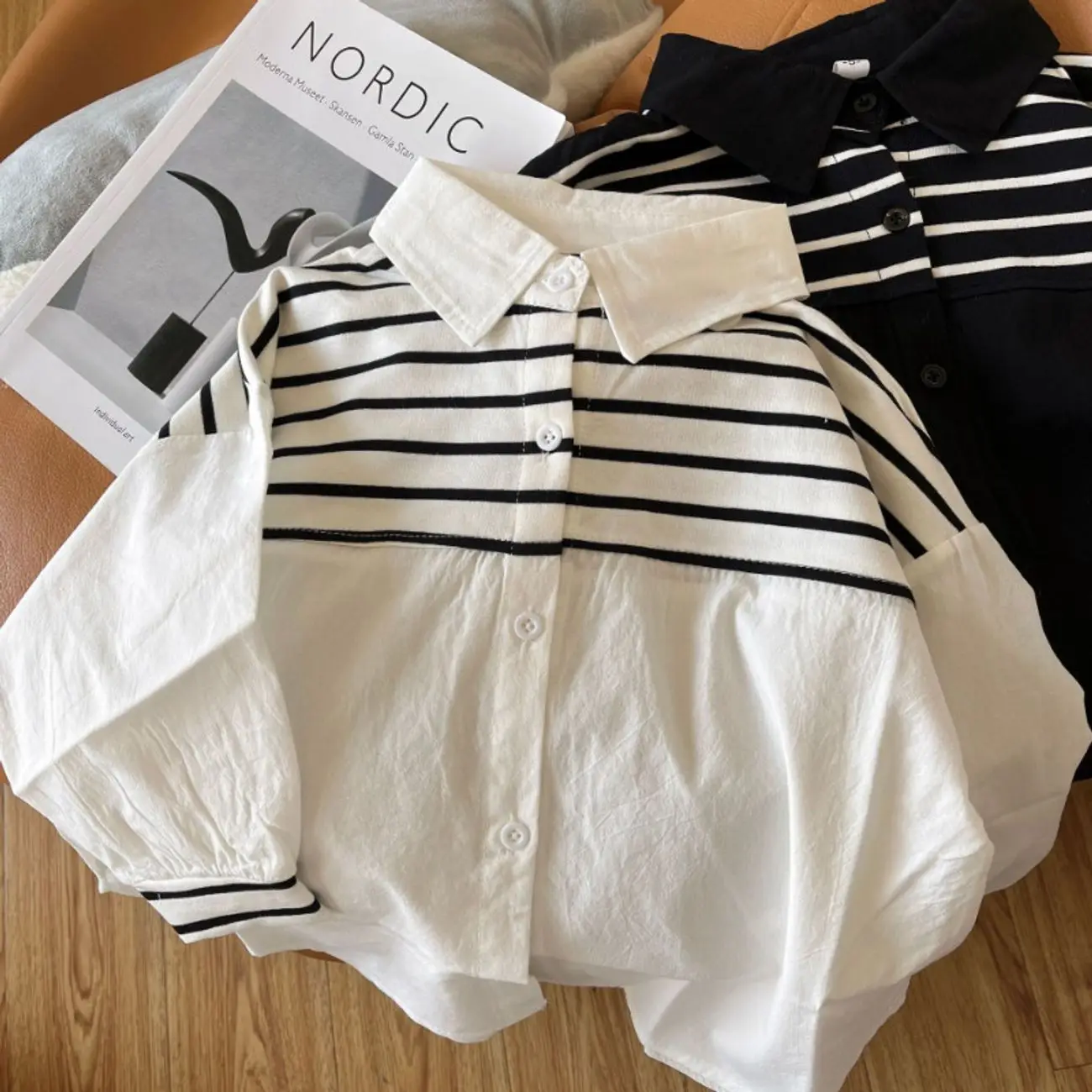 Boys and Girls Shirts Cotton Spring New Cool Stripe Spliced Polo Collar Shirts Children's Baby Korean casual shirt
Boys and Girls Shirts Cotton Spring New Cool Stripe Spliced Polo Collar Shirts Children's Baby Korean casual shirt
