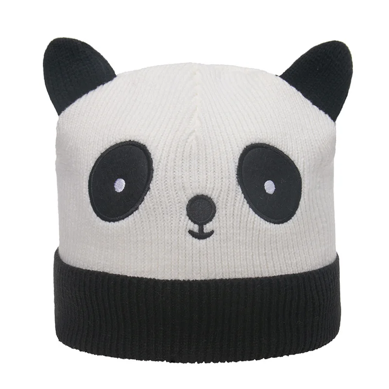 

New Cartoon Animal Panda Cap Kawaii Unisex Fashion Woolen Cap Knitting Pullover Hat Warm Hats Autumn Winter Accessories