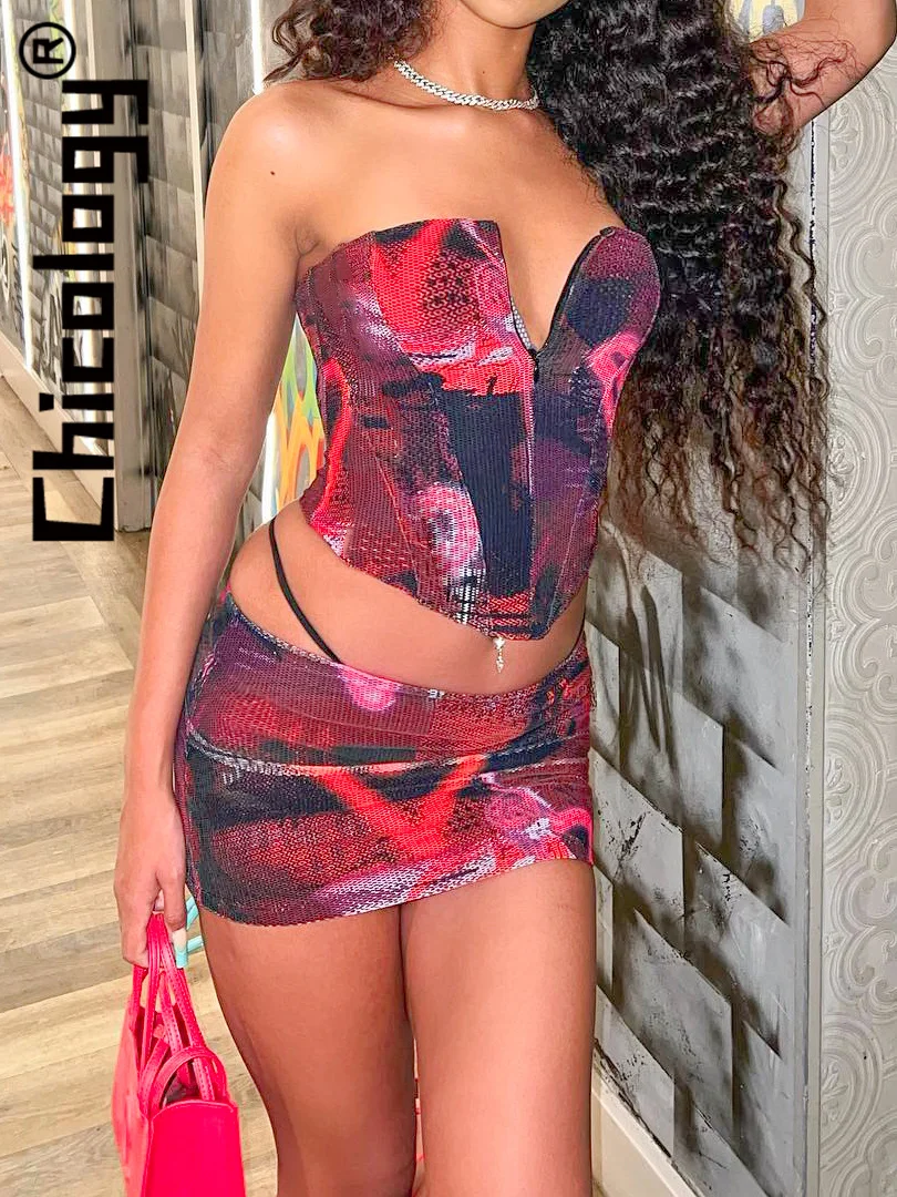 Chicology Sexy Print Strpless Slim Crop Top 2 Piece Skirt Sets Party Vacation Beach Club Streetwear 2022 Women Wholesale Outfit
Chicology Sexy Print Strpless Slim Crop Top 2 Piece Skirt Sets Party Vacation Beach Club Streetwear 2022 Women Wholesale Outfit