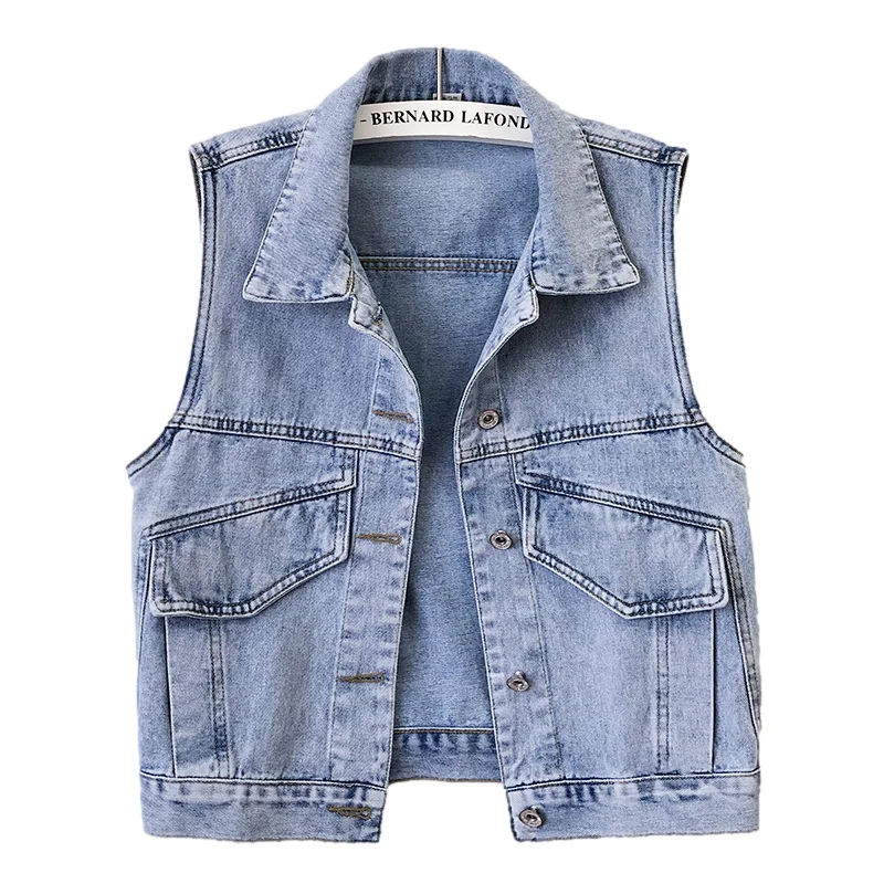 Korean Vintage Wash Blue Denim Vest Women Waistcoat Diagonal Pocket Cowboy Sleeveless Jacket Coat Slim Short Jeans Vests Female
Korean Vintage Wash Blue Denim Vest Women Waistcoat Diagonal Pocket Cowboy Sleeveless Jacket Coat Slim Short Jeans Vests Female