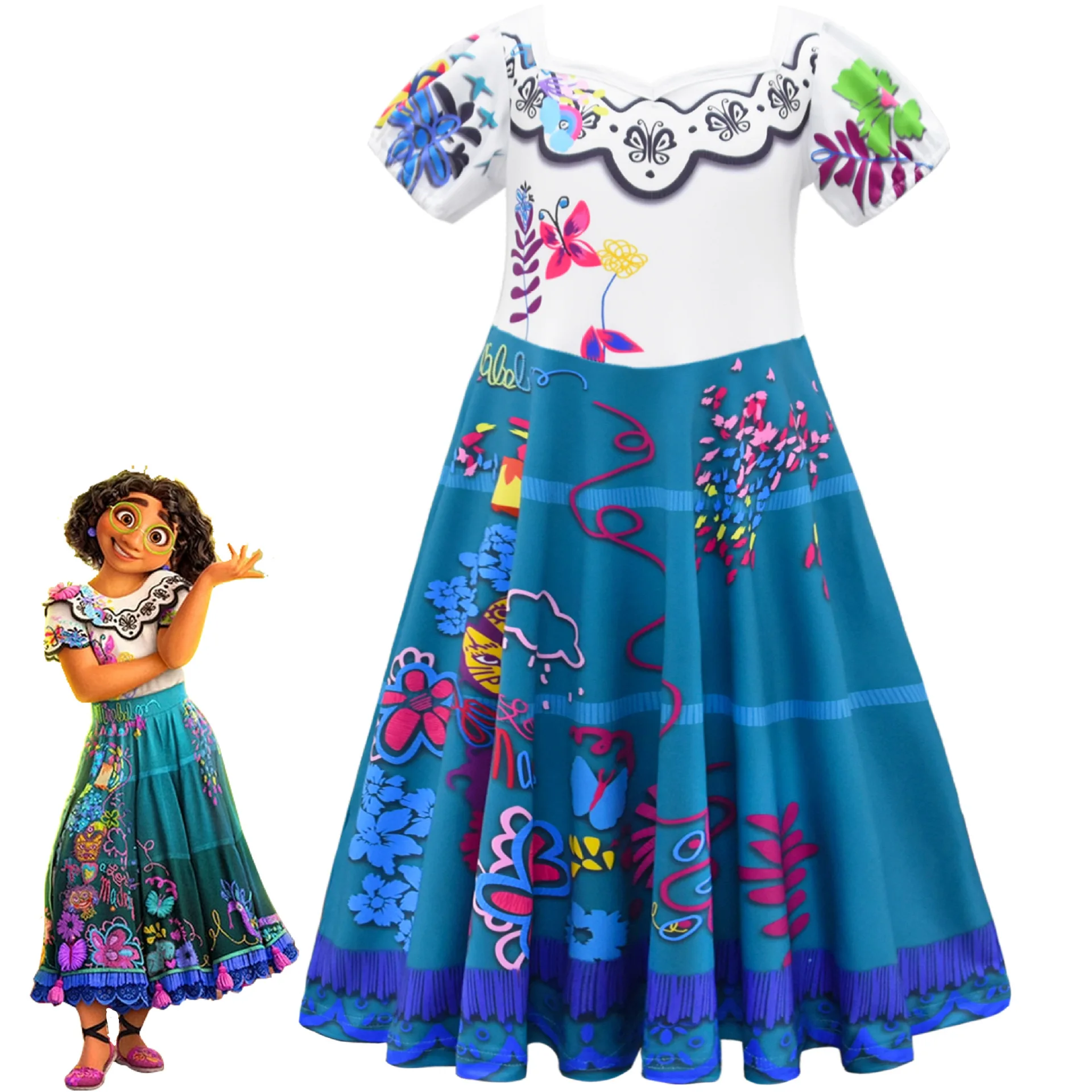 

Encanto Frozen Elsa Anna Princess Dress Girls Mirabel Isabela Ariel Cinderella Party Costume Kids Belle Vampirina Candy Clothing