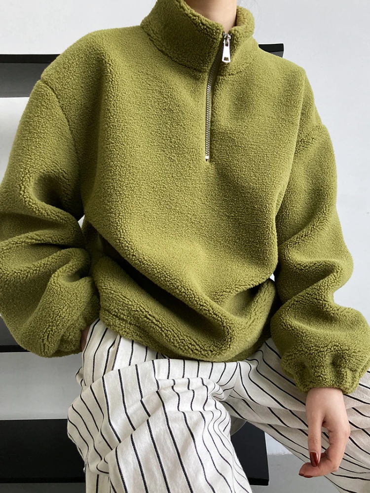 Bornladies Thicken Fleece Zipper Women Cotton Autumn Winter Oversized Sweatshirts Female Loose Warm Pullovers Jackets
Bornladies Thicken Fleece Zipper Women Cotton Autumn Winter Oversized Sweatshirts Female Loose Warm Pullovers Jackets