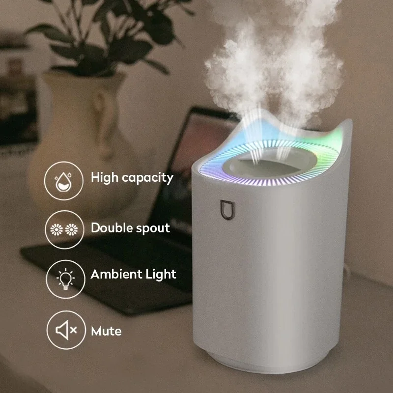 Air Humidifier 3L Double Nozzle Cool Mist Aroma Diffuser with Coloful LED light Heavy fog Ultrasonic USB Humidificador
Air Humidifier 3L Double Nozzle Cool Mist Aroma Diffuser with Coloful LED light Heavy fog Ultrasonic USB Humidificador