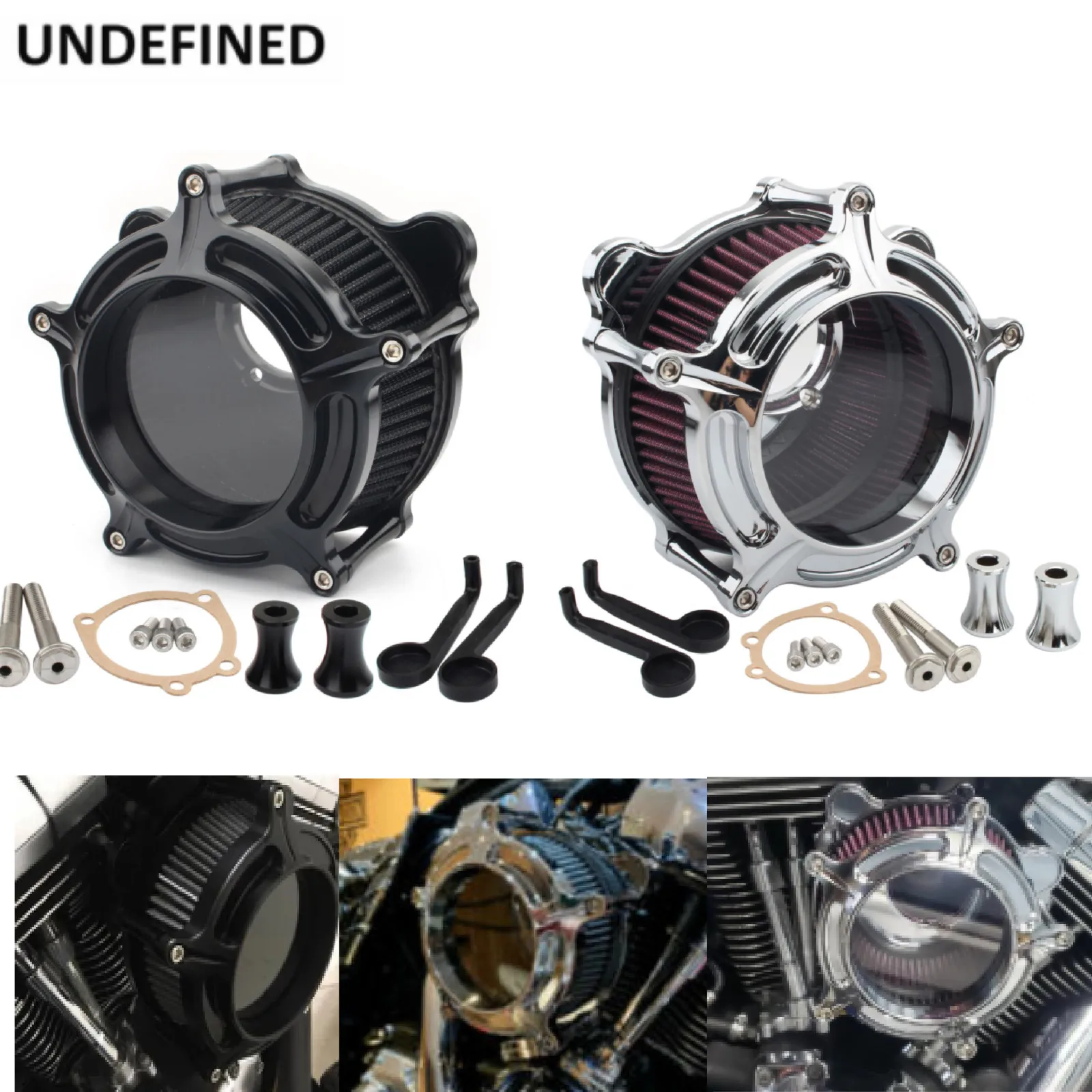 

CNC Clear Air Cleaner Intake Filter Kit For Harley EVO Twin Cam Touring Road King Road Glide 93-O7 Dyna FXR 93-17 Softail 93-15