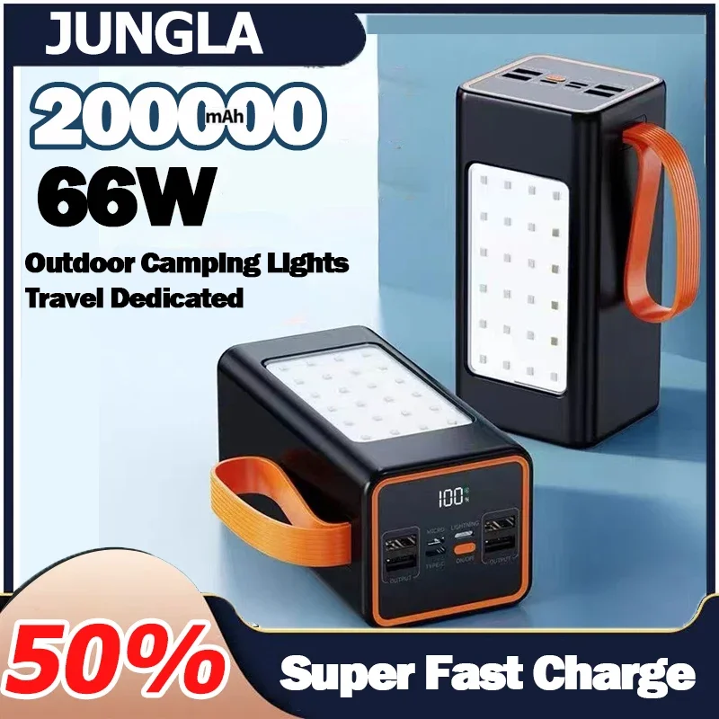 Power Bank Battery 200000mAh 66W Fast Charger Powerbank For iPhone Laptop Batterie Externe LED Camping Light Flashlight
Power Bank Battery 200000mAh 66W Fast Charger Powerbank For iPhone Laptop Batterie Externe LED Camping Light Flashlight