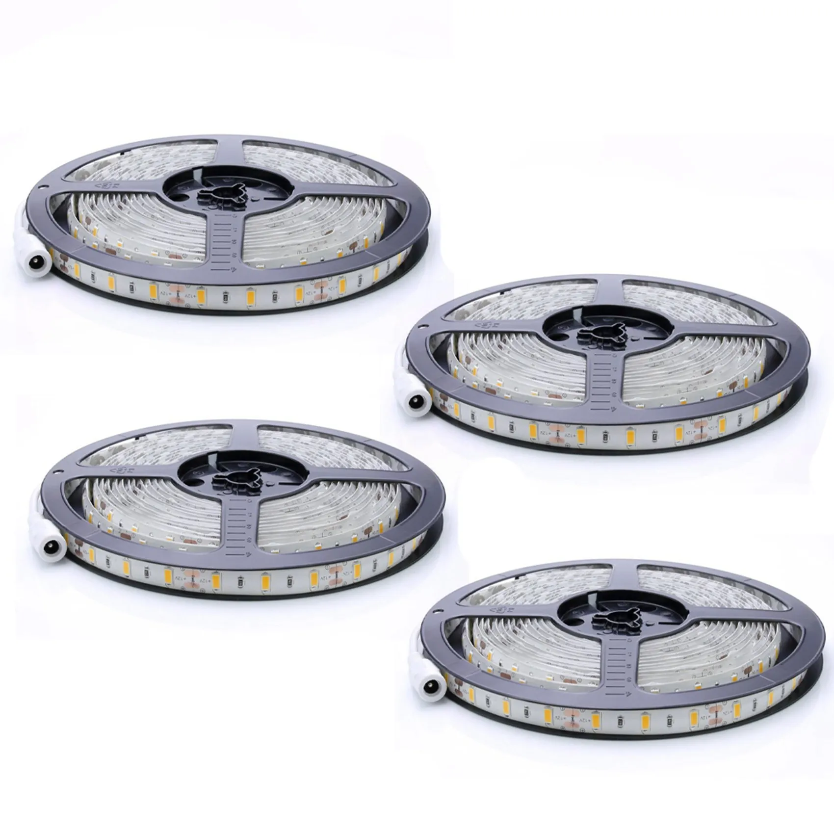 

4X Flexible 5M DC 12V 36W SMD 2835X300 LEDs IP20 Warm White(3000K) LED Strip Band Lights