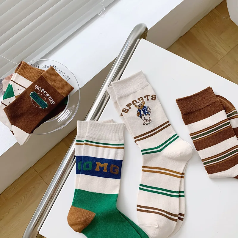 Cotton Bear Striped Harajuku Retro Japanese College Style School Girls Fashion Loose Socks Green Coffee Letter Sock
Cotton Bear Striped Harajuku Retro Japanese College Style School Girls Fashion Loose Socks Green Coffee Letter Sock