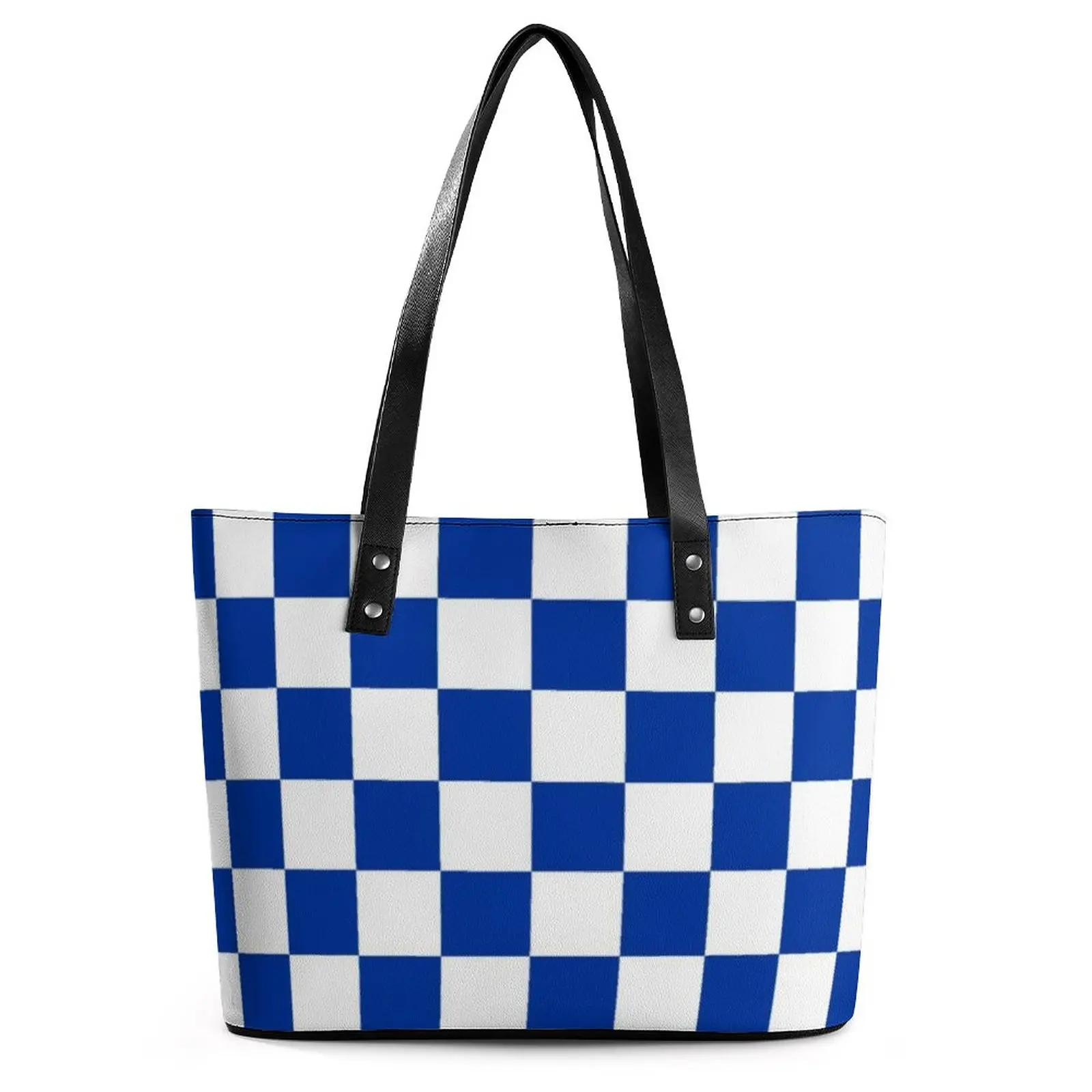 Blue And White Checkerboard Handbags Vintage Checker Print Pocket Tote Bag Funny PU Leather Shoulder Bag Outdoor Shopper Bags
Blue And White Checkerboard Handbags Vintage Checker Print Pocket Tote Bag Funny PU Leather Shoulder Bag Outdoor Shopper Bags