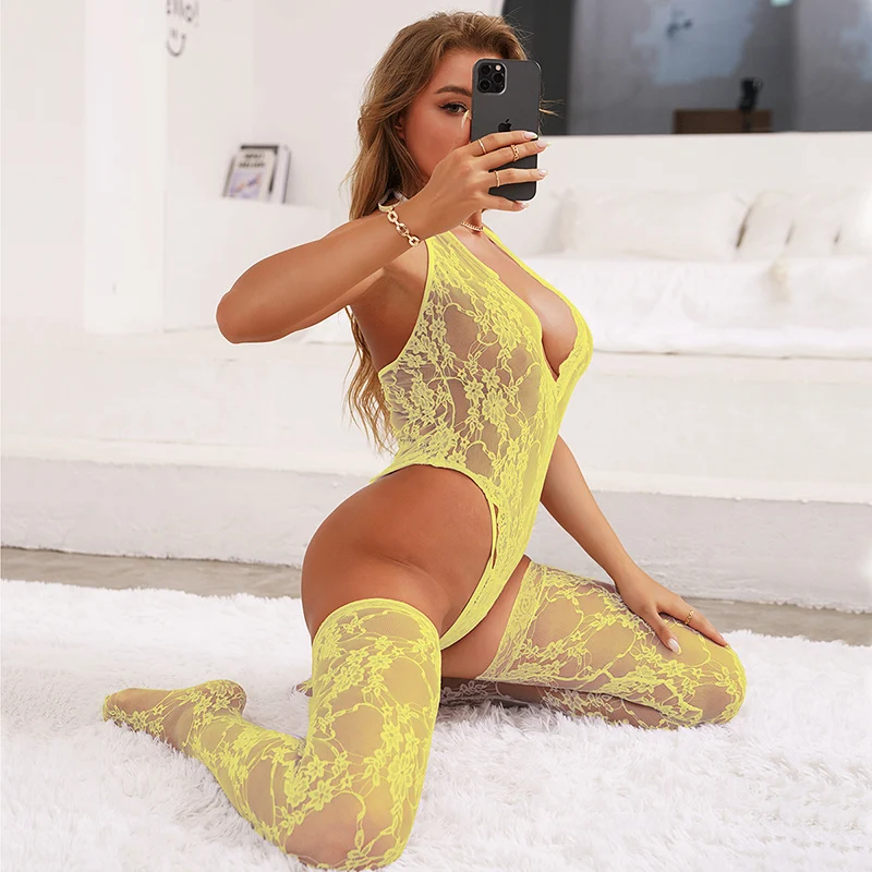 2022 Sexy Deep-V Multicolor Plus Size Women's Jumpsuit with Stocking Lace See Through Transparent Erotic Lingerie Bodysuit
2022 Sexy Deep-V Multicolor Plus Size Women's Jumpsuit with Stocking Lace See Through Transparent Erotic Lingerie Bodysuit
