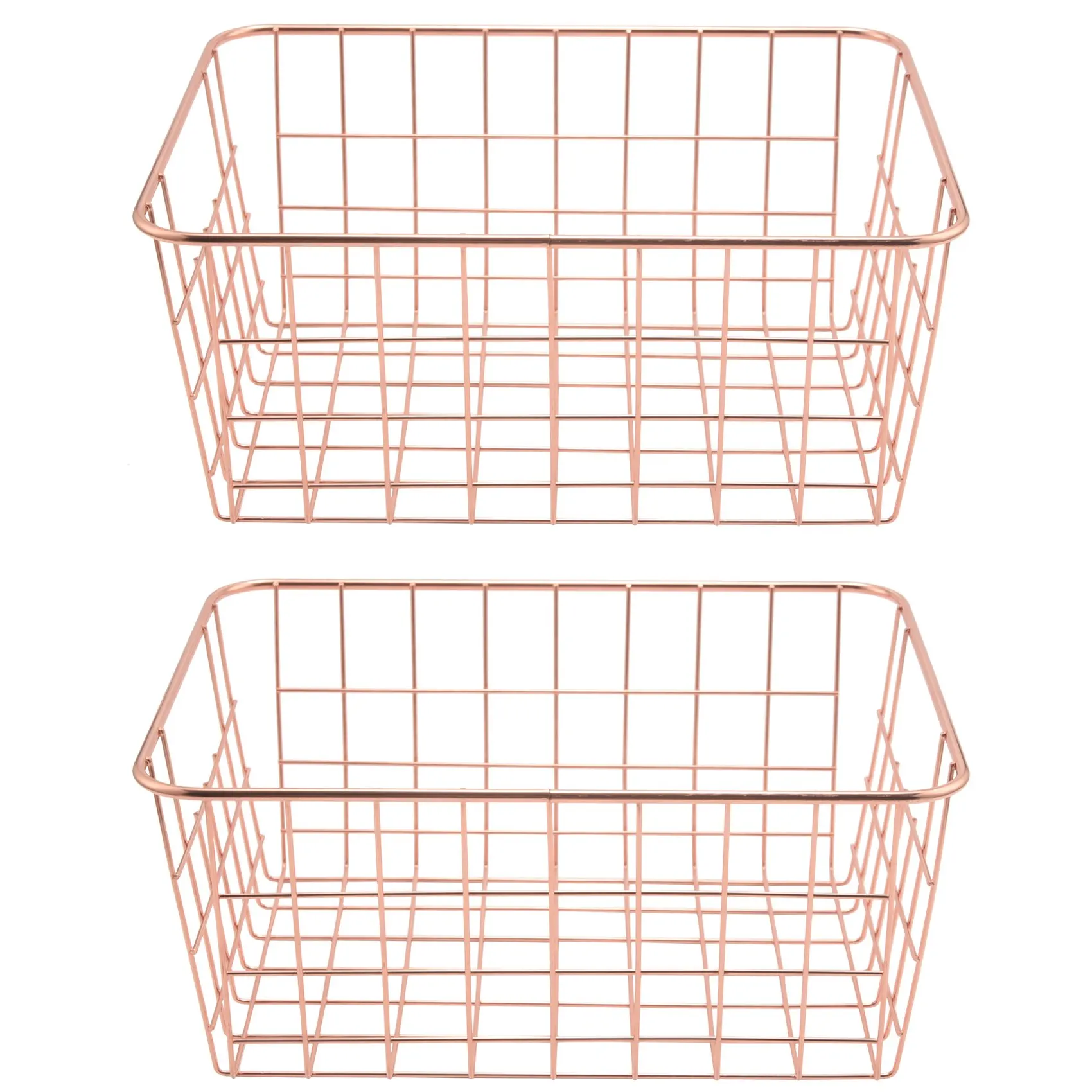 Rose Gold 2 Pack Wire Basket Set,Storage Decor Crafts Kitchen Organizing.for Closets,Cabinets,Pantries,Office Storage
Rose Gold 2 Pack Wire Basket Set,Storage Decor Crafts Kitchen Organizing.for Closets,Cabinets,Pantries,Office Storage