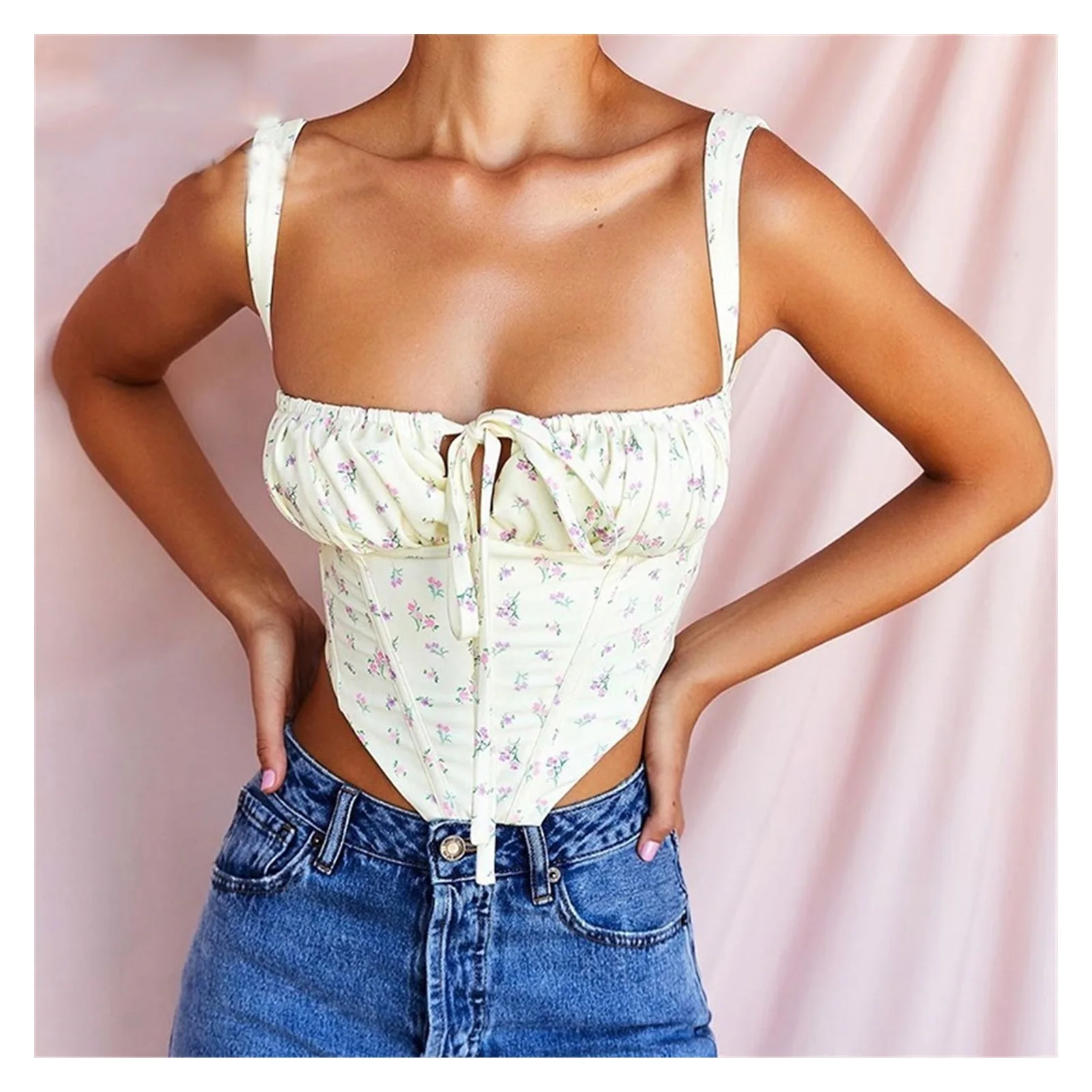 2022NEW Floral Corset Women Sweet Print Hollow Up Tie Up Sexy Crop Top Summer Sleeveless Ruched Boning Bustier Casual Tank Top
2022NEW Floral Corset Women Sweet Print Hollow Up Tie Up Sexy Crop Top Summer Sleeveless Ruched Boning Bustier Casual Tank Top