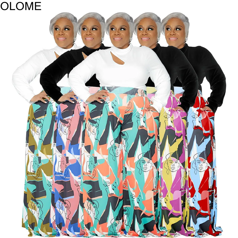 Big Size Women Holidays Two Pieces Set Fashion Printing Wide Leg Pants High Waist Casual Long Sleeves T Shirt Sexy Ladies Outfit
Big Size Women Holidays Two Pieces Set Fashion Printing Wide Leg Pants High Waist Casual Long Sleeves T Shirt Sexy Ladies Outfit