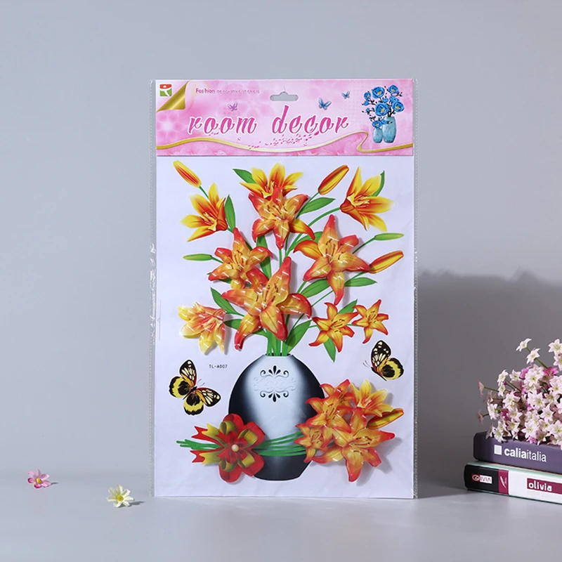 3D Colorful Simulation Flower Wall Sticker Modern Style Rose Vase Wallpaper Waterproof Tile Sticker For Room Window Office Decor
3D Colorful Simulation Flower Wall Sticker Modern Style Rose Vase Wallpaper Waterproof Tile Sticker For Room Window Office Decor