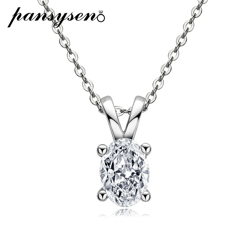 PANSYSEN Sparkling 100% 925 Sterling Silver Oval Cut 1ct Real Moissanite Pendant Necklace Luxury Wedding Fine Jewelry for Women
PANSYSEN Sparkling 100% 925 Sterling Silver Oval Cut 1ct Real Moissanite Pendant Necklace Luxury Wedding Fine Jewelry for Women