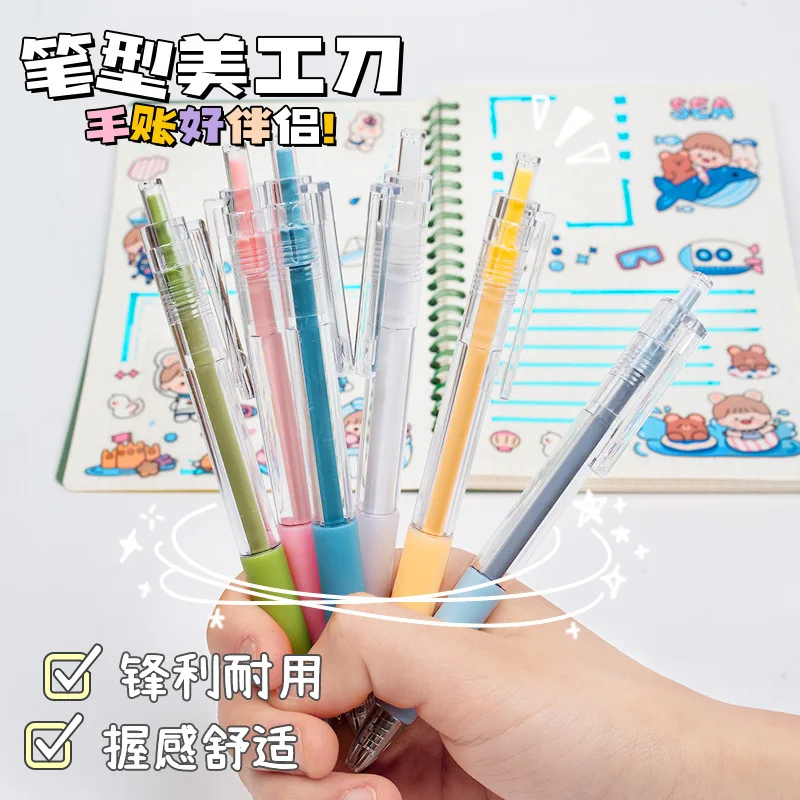 2Pcs Cute Paper Cutter Pen Dot Glue Pen Scrapbooking Supplies Paper Cutting Tool Portable Utility Knife Office School Stationery
2Pcs Cute Paper Cutter Pen Dot Glue Pen Scrapbooking Supplies Paper Cutting Tool Portable Utility Knife Office School Stationery