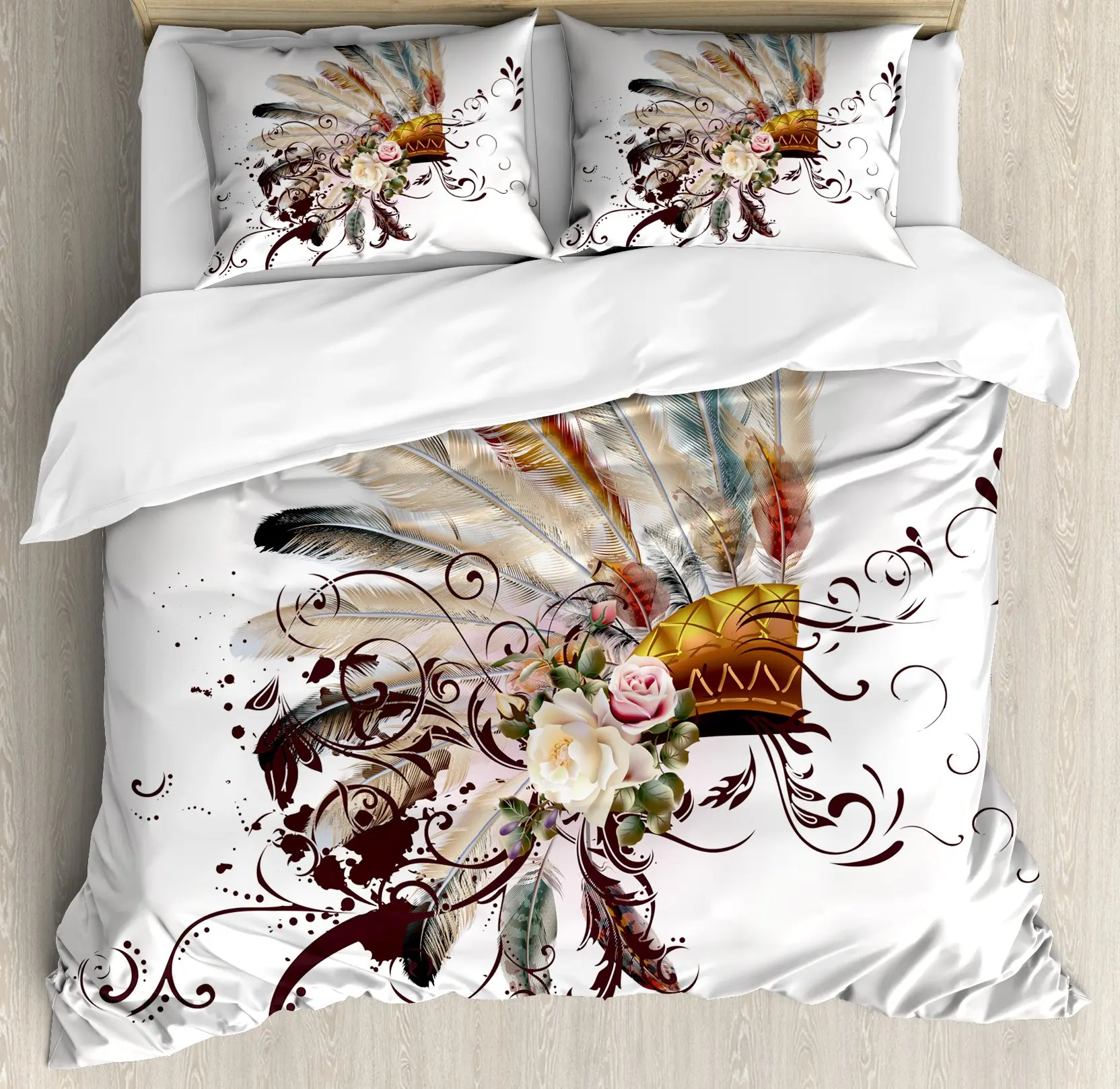 Indian Feather King Queen Duvet Cover and Grey Wolf Tattoo Art Aztec Culture Style Bedding Set with Pillowcases Aboriginal Black
Indian Feather King Queen Duvet Cover and Grey Wolf Tattoo Art Aztec Culture Style Bedding Set with Pillowcases Aboriginal Black