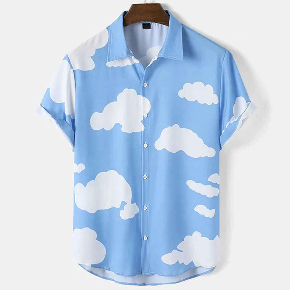Plus Size Lapel buttons Short Sleeve Cloud Printed Men's Hawaiian Shirts Fashionable Tops for Summer Holidays Casual Clothing
Plus Size Lapel buttons Short Sleeve Cloud Printed Men's Hawaiian Shirts Fashionable Tops for Summer Holidays Casual Clothing