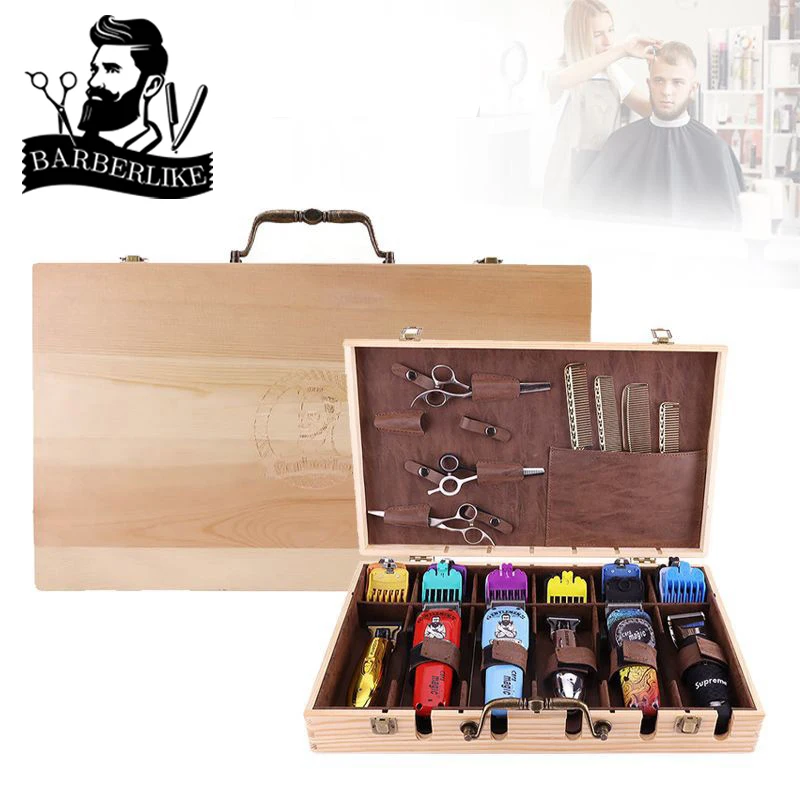 

Salon Hairdressing Tool Storage Box Barber Clipper Hair Scissors Comb Hairdresser Wood Case Larg Capacity Suitcase