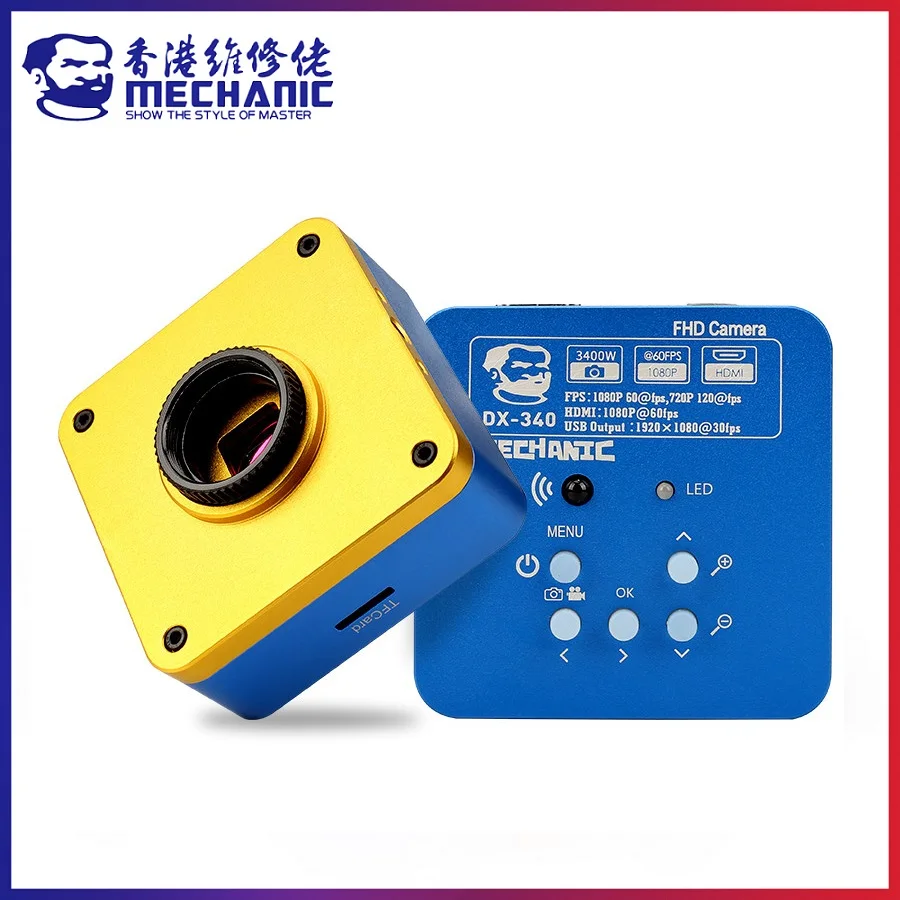 MECHANIC DX-340 34MP 1080P 60fps Industrial Grade Microscope HD Camera HDMI USB Output CMOS Sensor For CPU PCB Chip Phone Repair
MECHANIC DX-340 34MP 1080P 60fps Industrial Grade Microscope HD Camera HDMI USB Output CMOS Sensor For CPU PCB Chip Phone Repair
