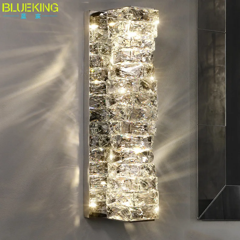Crystal Bedroom Wall Sconces Lighting Chrome Indoor Beautiful Glass Wall Light Fixtures Modern Elegant Crystal Wall Mount Lamp
Crystal Bedroom Wall Sconces Lighting Chrome Indoor Beautiful Glass Wall Light Fixtures Modern Elegant Crystal Wall Mount Lamp