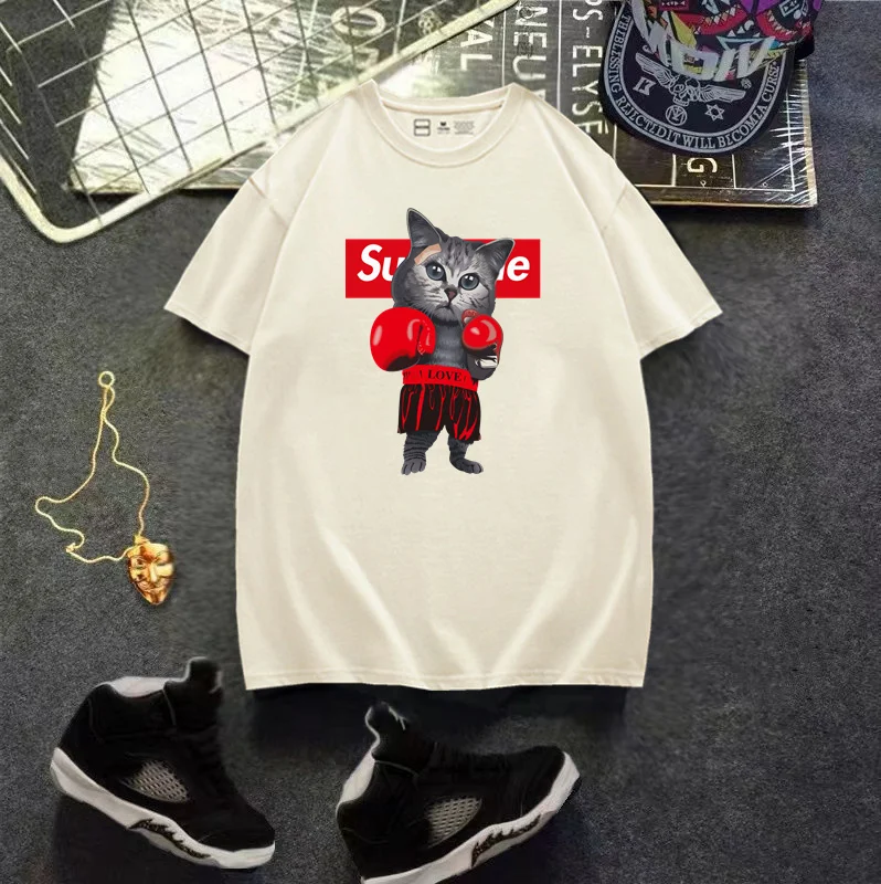 Oversized Men Women Tshirt 100%Cotton Luxury Brand Shirt Boxing Cat Fashion Casual Tops High Quality Couple T-shirt O-Neck Tees
Oversized Men Women Tshirt 100%Cotton Luxury Brand Shirt Boxing Cat Fashion Casual Tops High Quality Couple T-shirt O-Neck Tees