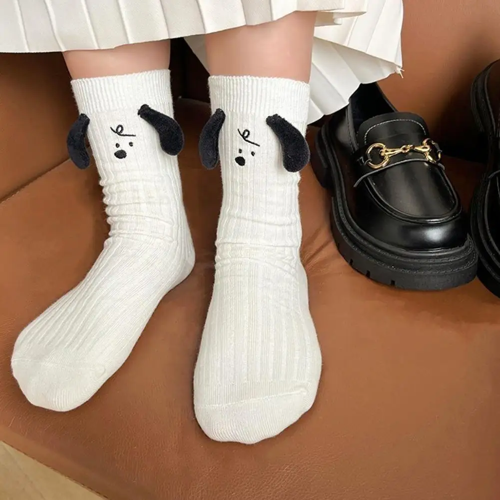 

1 Pair Funny 3d Dog Socks Funny Socks Eared Puppy Socks Socks Sokken Versatile Floor Gift White Harajuku O6u6