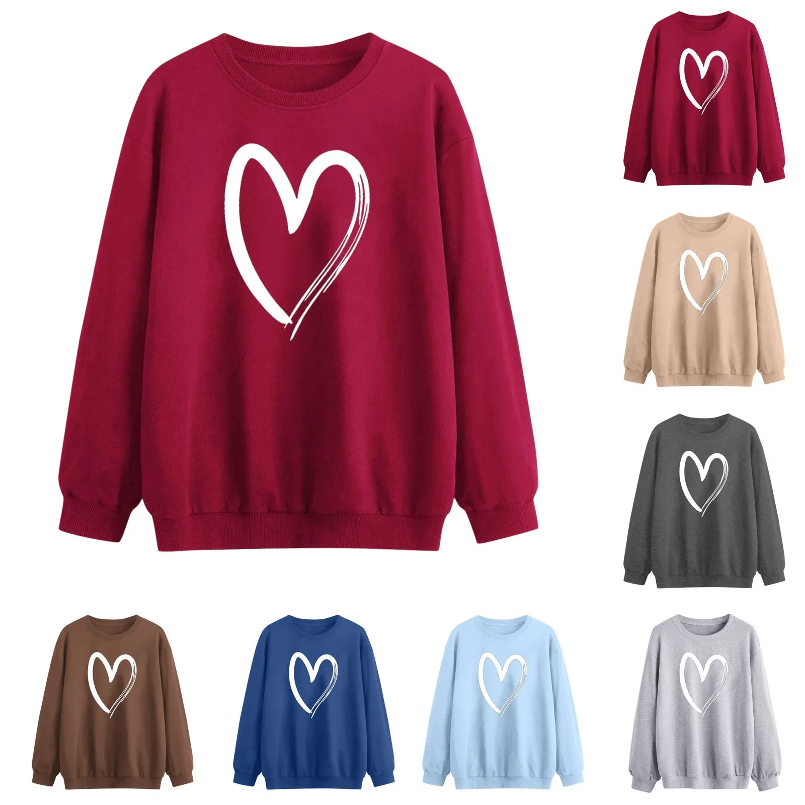 Fashion Women's Warm Sweatshirt Casual Long Sleeve O Neck Soft Love Heart Printed Shirt Big Hoodies Women Hoodies Women Athletic
Fashion Women's Warm Sweatshirt Casual Long Sleeve O Neck Soft Love Heart Printed Shirt Big Hoodies Women Hoodies Women Athletic