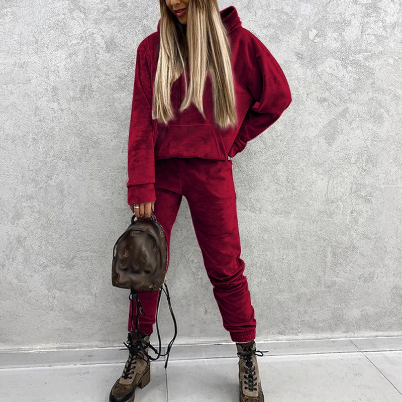Women Fashion Velvet Tracksuit Outfits Casual Long Sleeve Hoodies Sweatshirt & Long Pant Suit 2022 Elegant Loose Solid 2Pc Sets
Women Fashion Velvet Tracksuit Outfits Casual Long Sleeve Hoodies Sweatshirt & Long Pant Suit 2022 Elegant Loose Solid 2Pc Sets