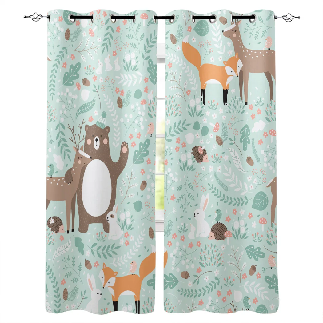 Forest Animal Bear Deer Fox Rabbit Bird Curtain Outdoor Bedroom Kitchen Fabric Indoor Drapes Curtain Panels With Grommets
Forest Animal Bear Deer Fox Rabbit Bird Curtain Outdoor Bedroom Kitchen Fabric Indoor Drapes Curtain Panels With Grommets
