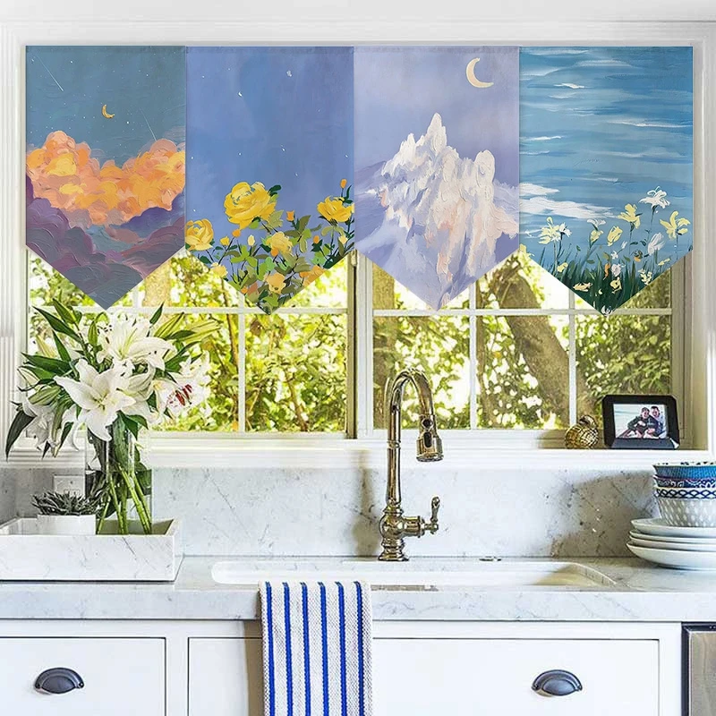 Door Curtain Short Hanging Curtain Landscape Pattem Sushi Shop Kitchen Household Triangle Flag Restaurant Decorative Drapes
Door Curtain Short Hanging Curtain Landscape Pattem Sushi Shop Kitchen Household Triangle Flag Restaurant Decorative Drapes