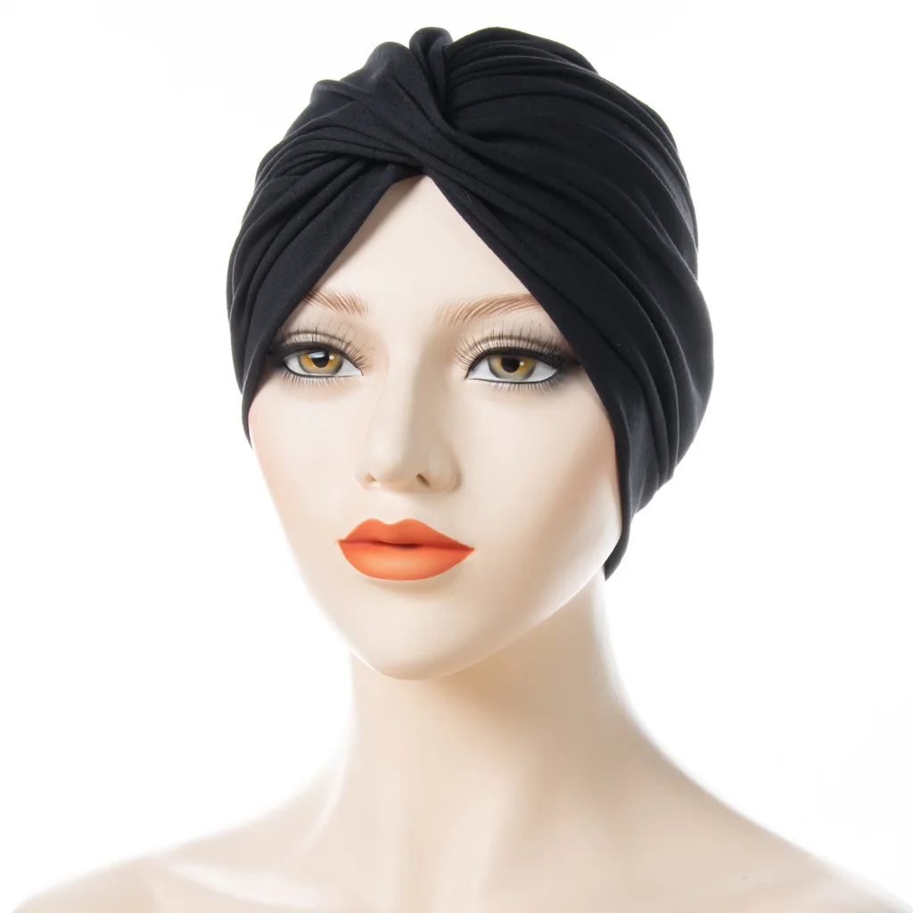 2022 Cross Border New Fashion Forehead Cross Indian Hat Solid Color Pleated Ladies Turban Hat Twisted Toe Cap
2022 Cross Border New Fashion Forehead Cross Indian Hat Solid Color Pleated Ladies Turban Hat Twisted Toe Cap