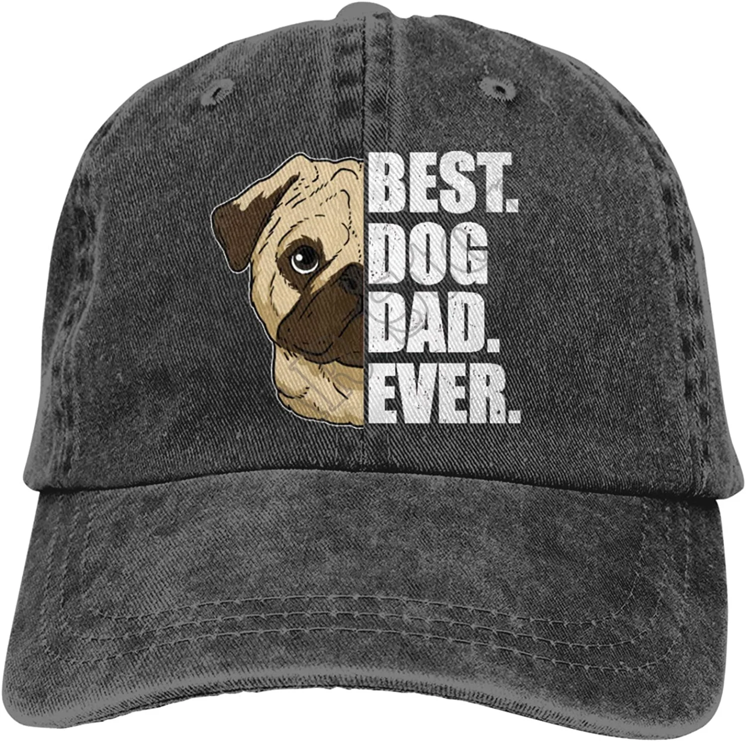 

Best Dog Dad Ever Pug Dog Lover Pet Customized Printed Pattern Adjustable Unisex Baseball Cowboy Hat