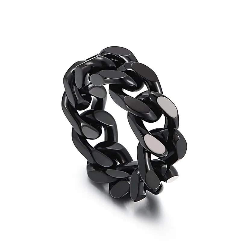 Hip Hop Stainless Steel Band Rings Cuban Link Chain Finger for Men Sports Jewelry
Hip Hop Stainless Steel Band Rings Cuban Link Chain Finger for Men Sports Jewelry