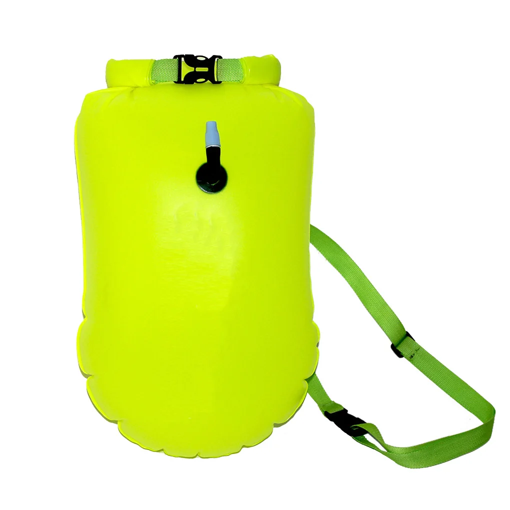 

Highly Visible Safety Buoy Bag PVC Inflatable Waterproof Open Water Swimming Training Dry Storage Bag